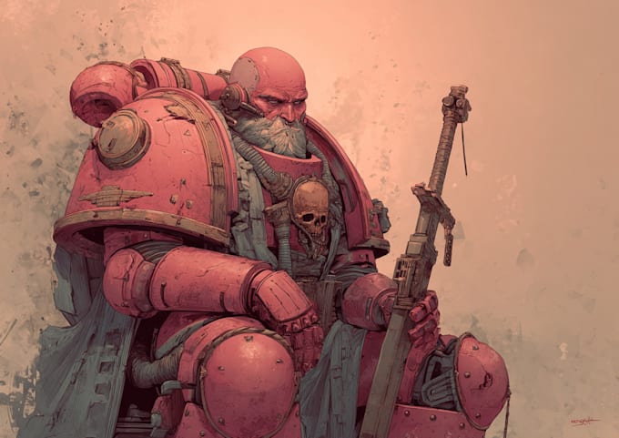 draw a warhammer 40k character art