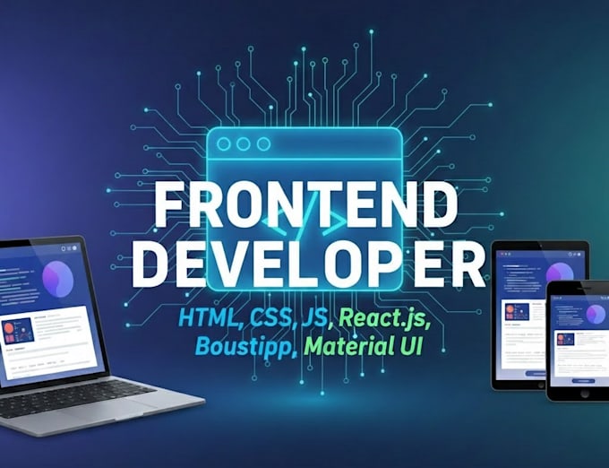 responsive frontend websites using HTML, CSS, javascript, react, and bootstrap