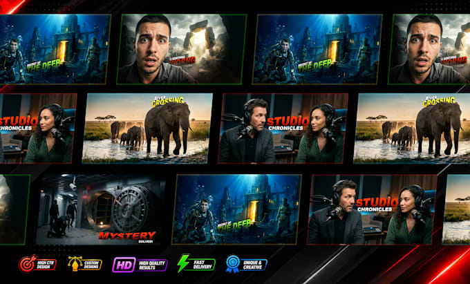 create professional and clickable youtube thumbnail design