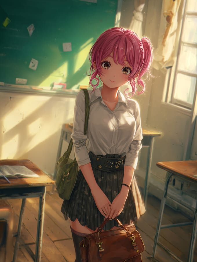 draw an anime character illustration for commercial use