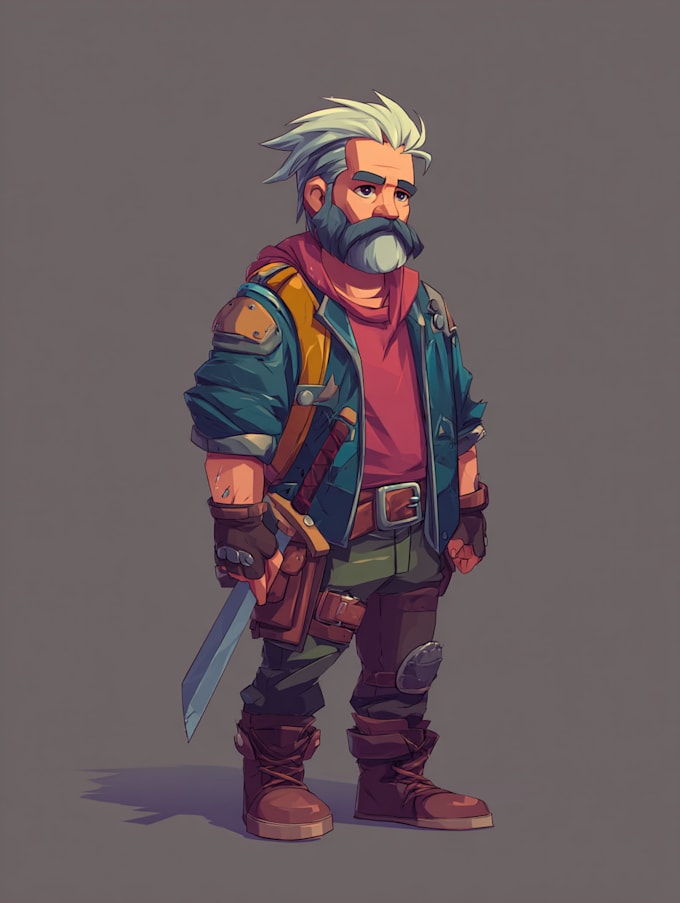 draw 2d game art military character design