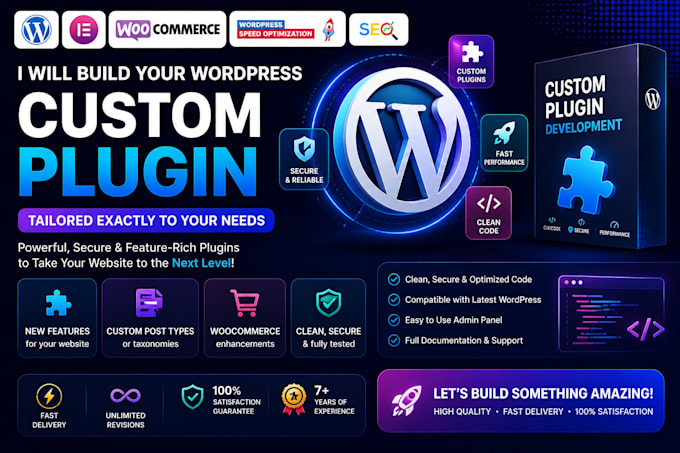 develop a custom wordpress plugin, woocommerce plugin, or fix plugin errors