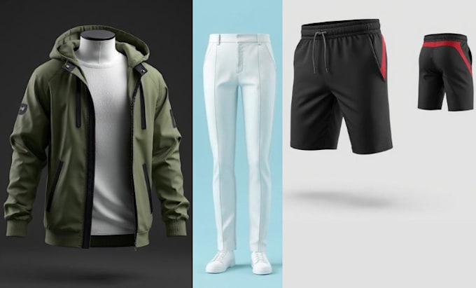 do 3d clothing mockup, 3d cloth animation 3d garment design and 3d sock in clo3d