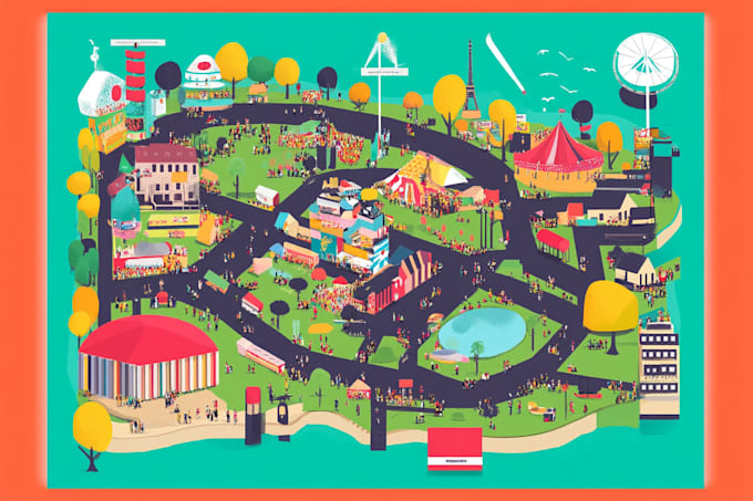 do any city map, vector map, event map, road map and travel map design
