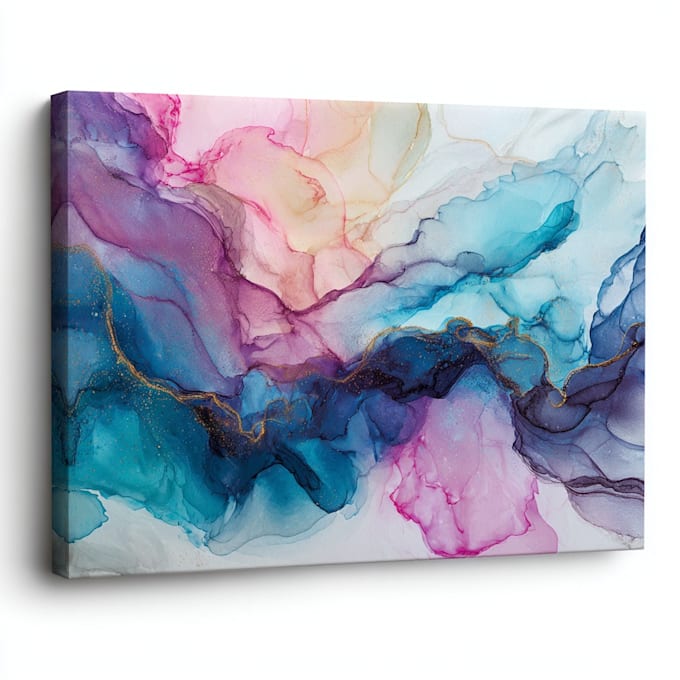 design abstract watercolor canvas wall art