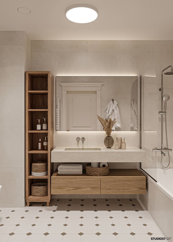 design a realistic 3d rendering for your bathroom