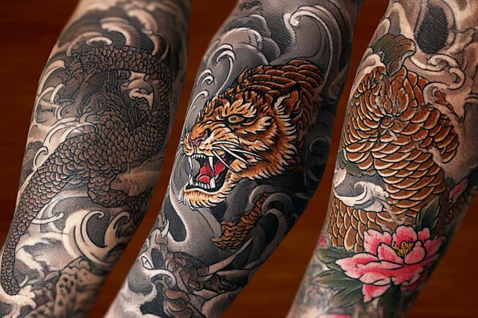 create your japanese custom tattoo design and illustration