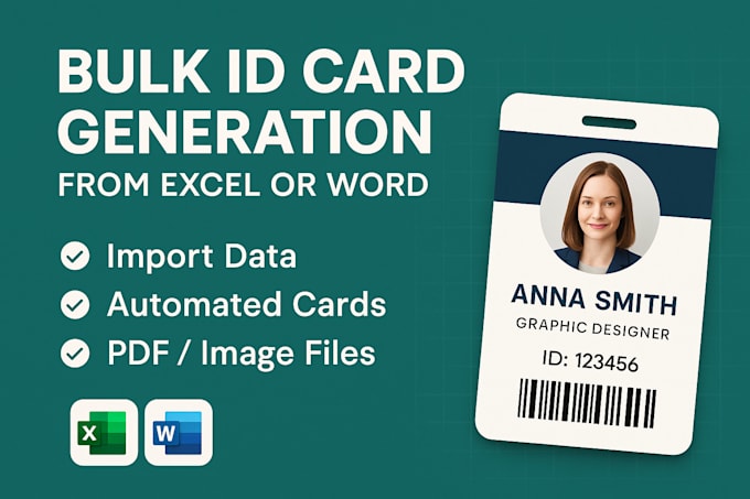 bulk employee or student id cards from your list
