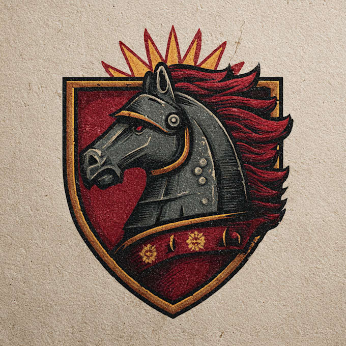 draw a medieval, fantasy, gaming logo