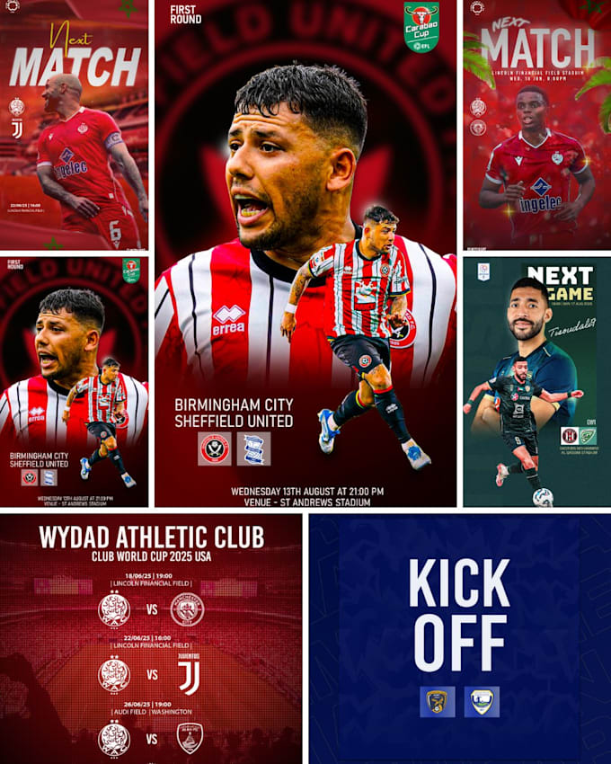design an epic football matchday poster or sports graphic for your team