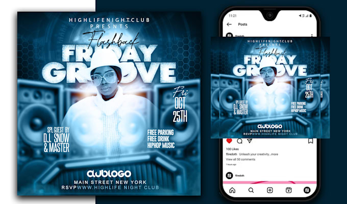 design a creative party flyer, event flyer, postcard design