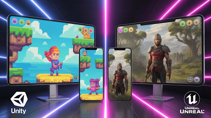 develop 2d 3d game development unity 2d unreal engine for pc mobile ios web