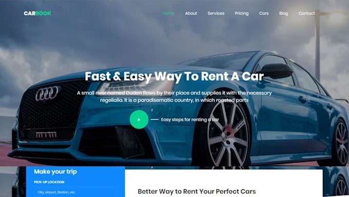 design chauffeur website car detailing limousine car dealer taxi booking website