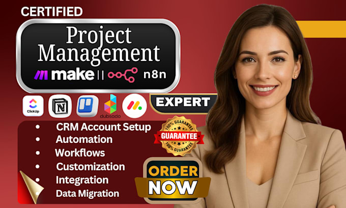 implement, setup and integrate clickup, notion, trello, bubsdo for your business