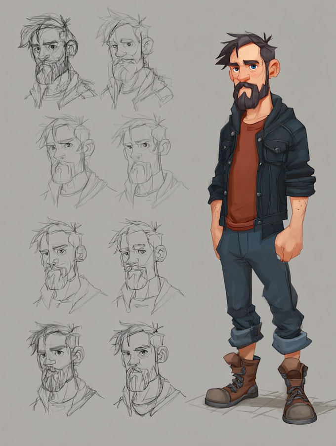 draw 2d game art military character design