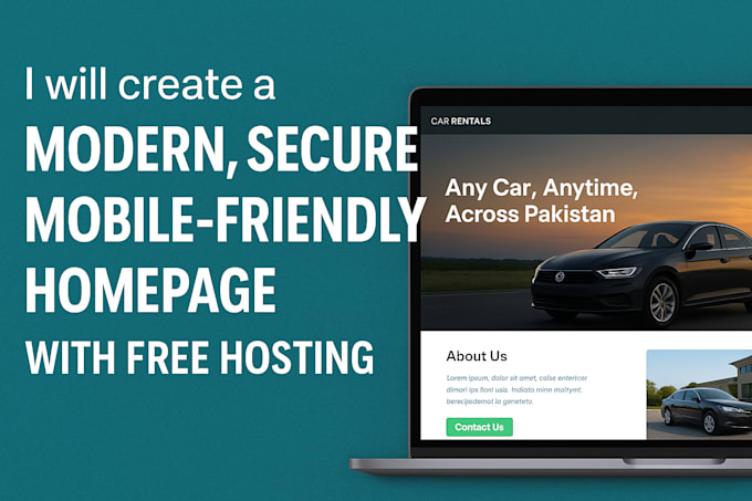 design a modern homepage with free hosting setup