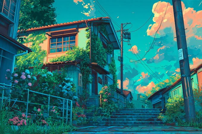 do anime bg, visual novel bg, 2d background for game