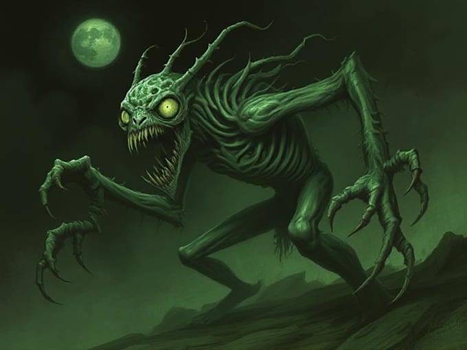 design horror creature concept art