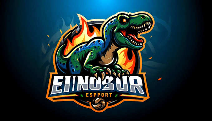 make unique dinosaur logo with t shirt concept