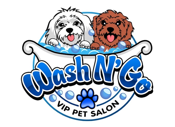 design unique dog wash logo