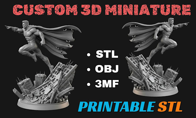 design and sculpt custom dnd miniature tabletop model and 3d printable stl files
