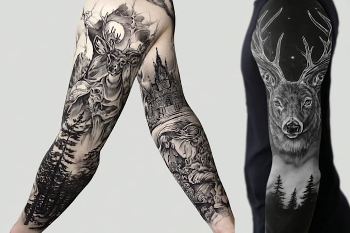 create custom tattoo design, tattoo sleeve