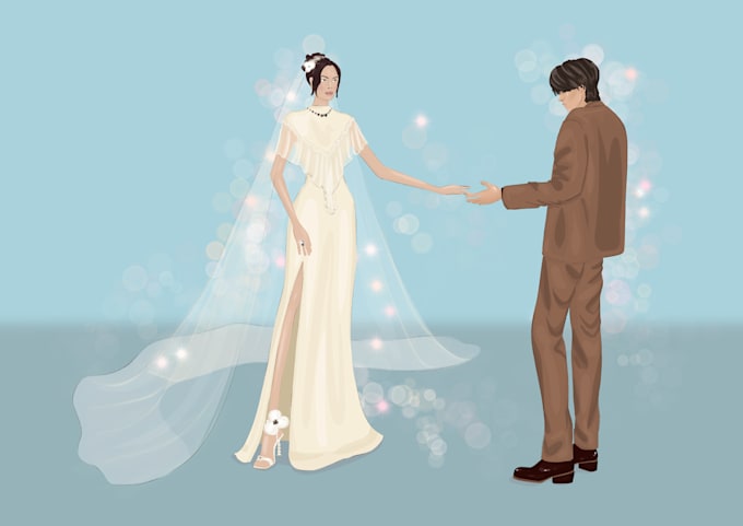 draw a wedding fashion illustration