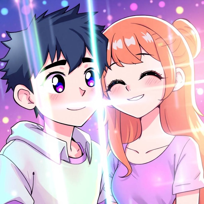 create custom anime couple art or comission illustration art