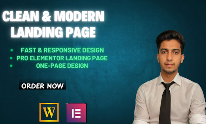 design a responsive wordpress landing page with elementor