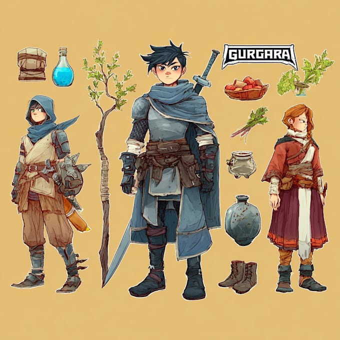 Draw your dnd character and items by Kleatomeleon | Fiverr