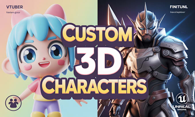 design high quality custom 3d avatars for unreal and vtubers