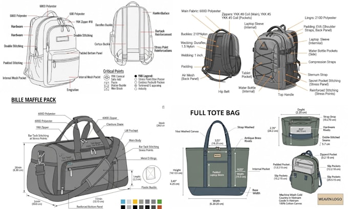 Do bag tech pack duffle tote bag backpack tech pack bag design for ...
