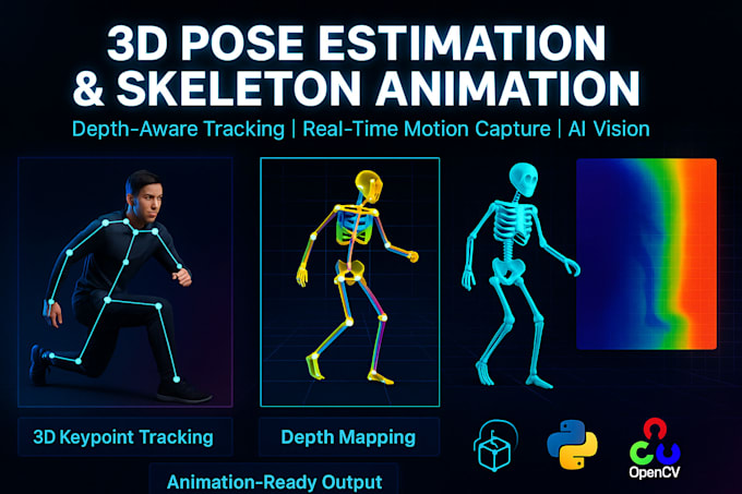 do 3d pose estimation depthaware tracking skeleton animation output ml
