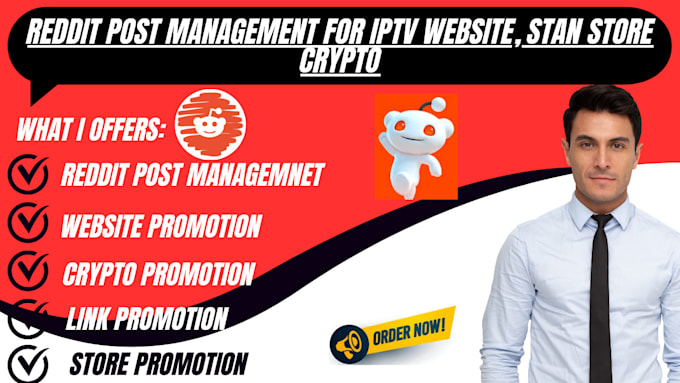 do reddit post management for iptv website, crypto link, stan store, vapi ai