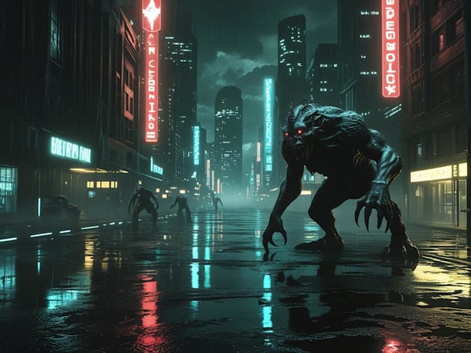 design illustrate fantasy and sci fi horror for you