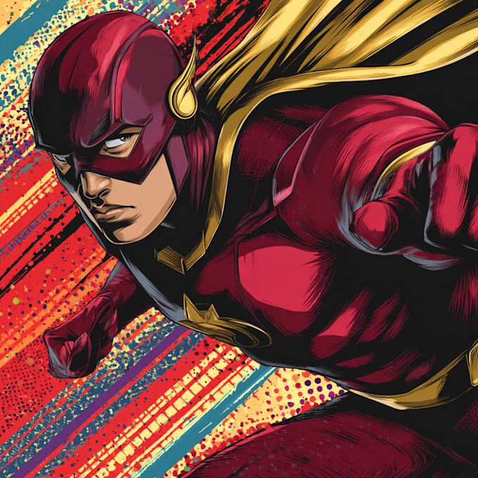 make a comic book superhero illustration