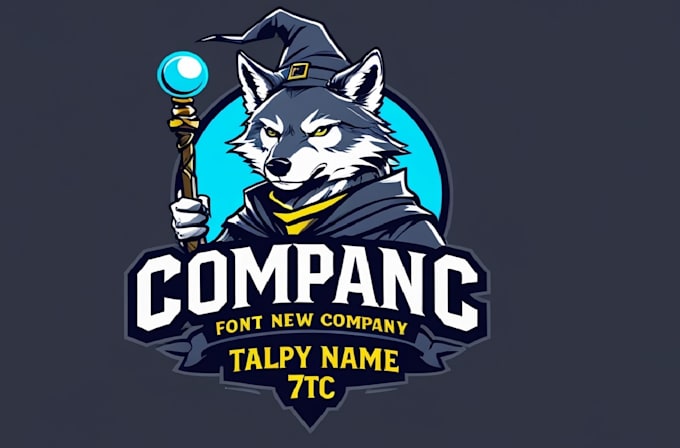 make wolf wizard mascot logo for your company