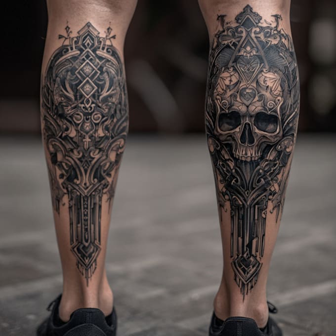 create a tattoo design for leg sleeve