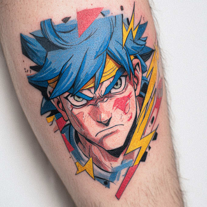 make comic cartoon anime tattoo design