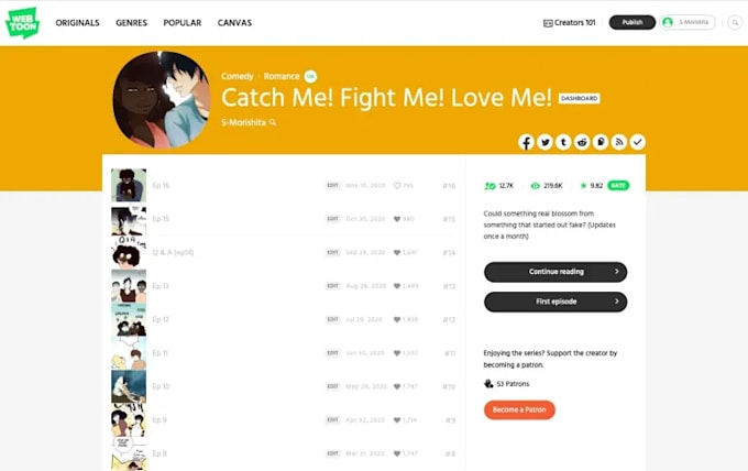Webcomic Html Design stunning comic website, webtoon, manga, webcomic website by ...