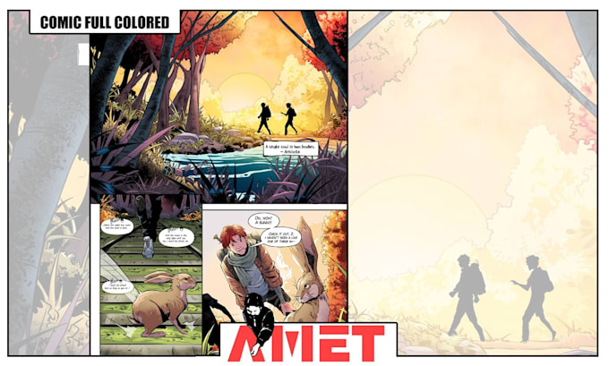 create a professional hand drawn comic book