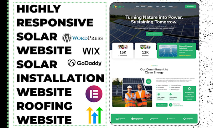 design solar website solar panel roofing website solar installation website
