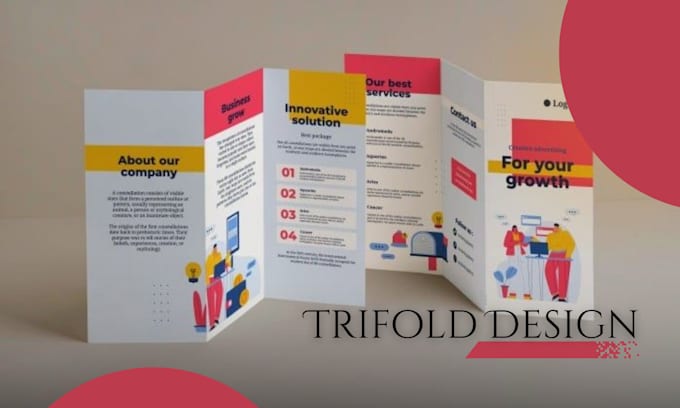 design trifold, bifold design, brochure and catalog