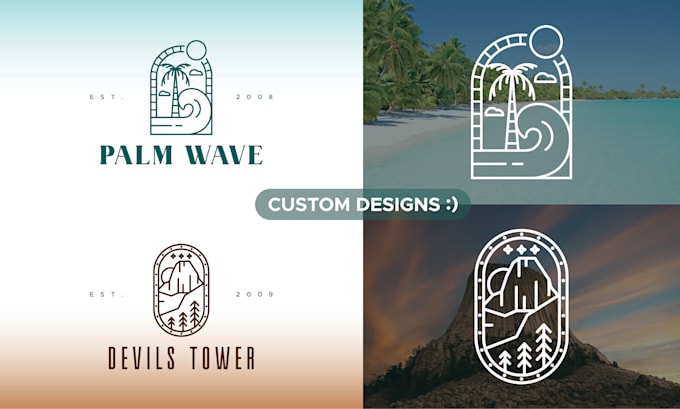 create custom line art minimal style logo designs for you