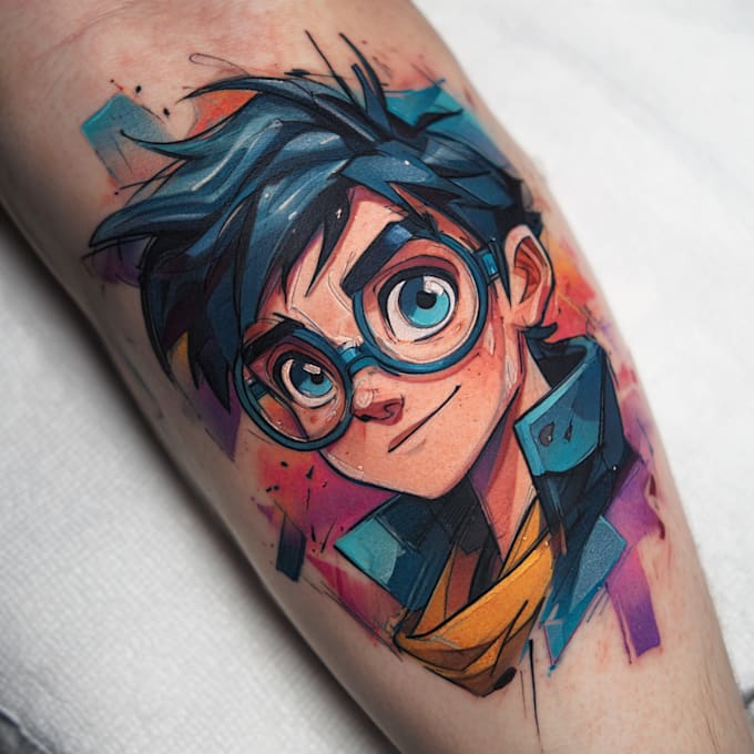 make comic cartoon anime tattoo design