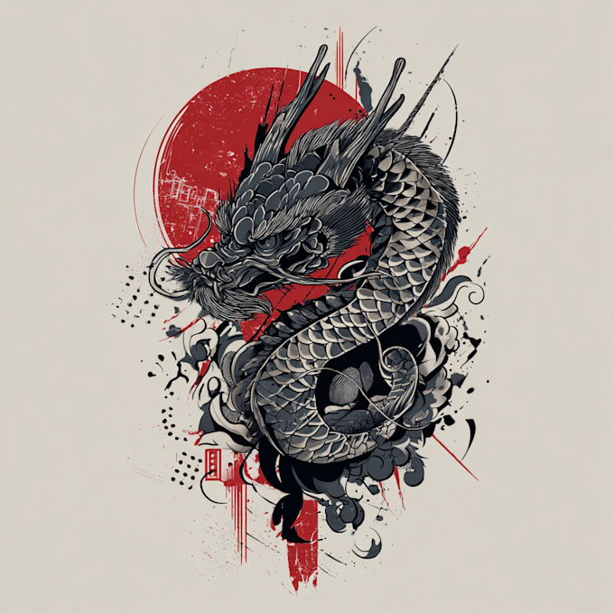 create original custom japanese tattoo design for you