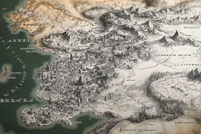 draw a professional top down fantasy map for you