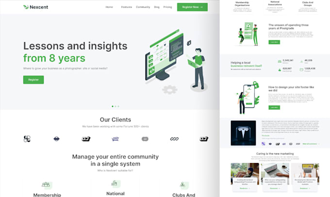 create modern responsive wordpress and bootstrap frontend UI websites
