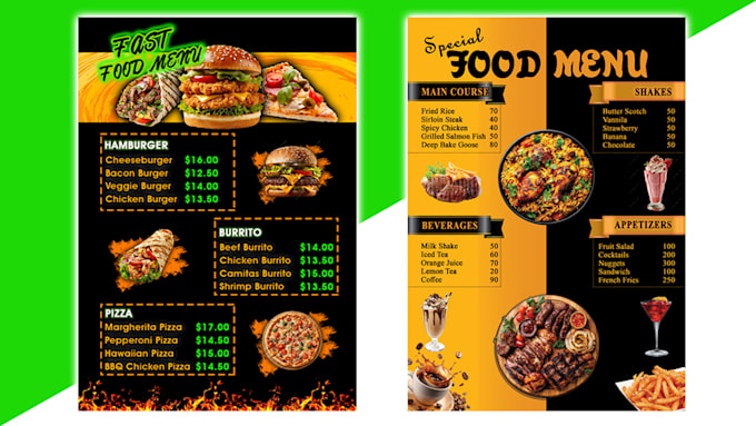 design creative food restaurant menu design
