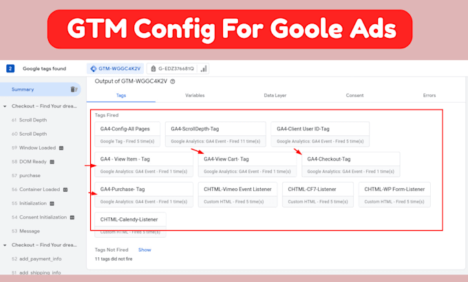 audit and fix ga4, gtm, google ads, iframe, tracking issue, pixel issues